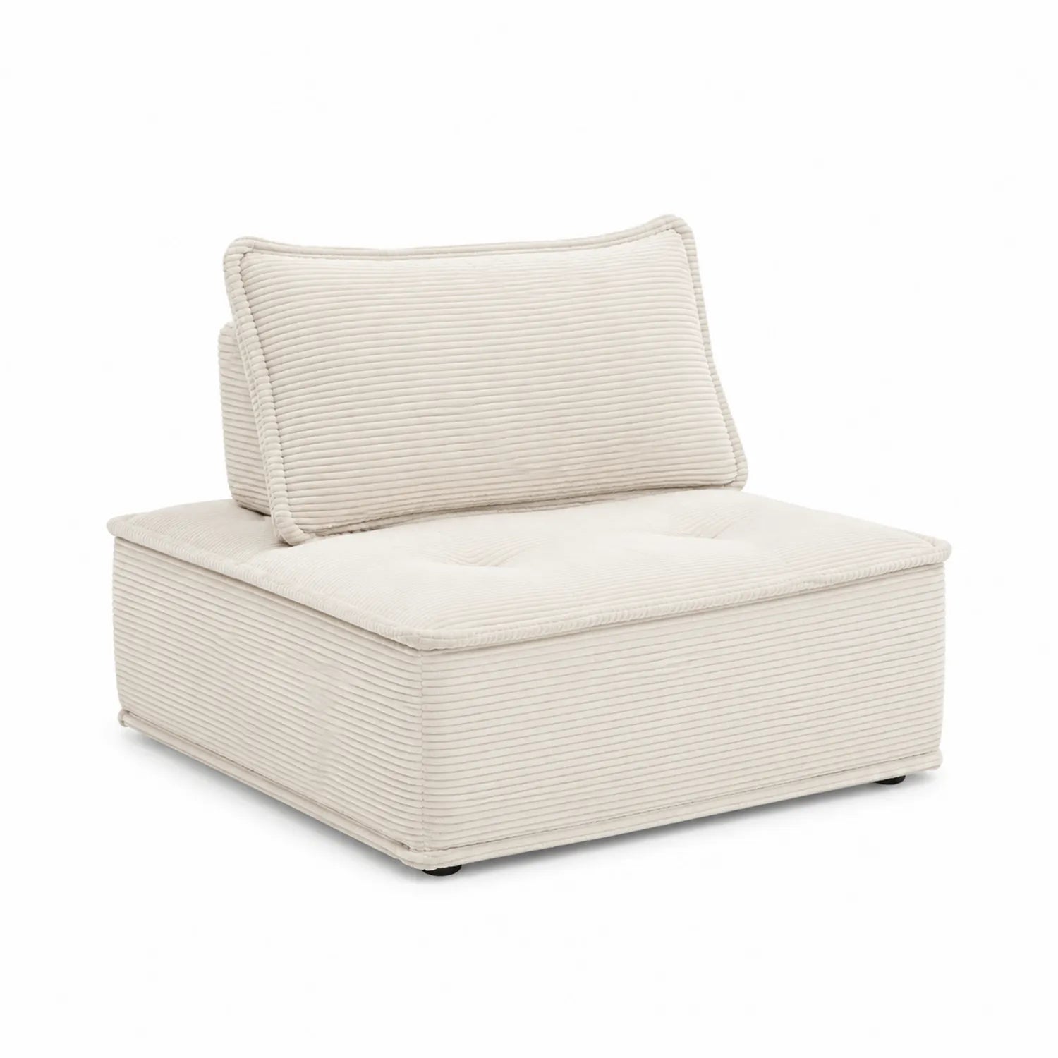 Sofá individual de pana crema 80x90x85 cm