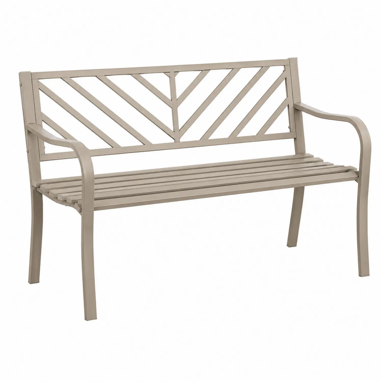 Banco de metal para exterior Beige 120x60x85 cm