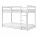 Litera de Madera Maciza Blanca con Escalera para Niños