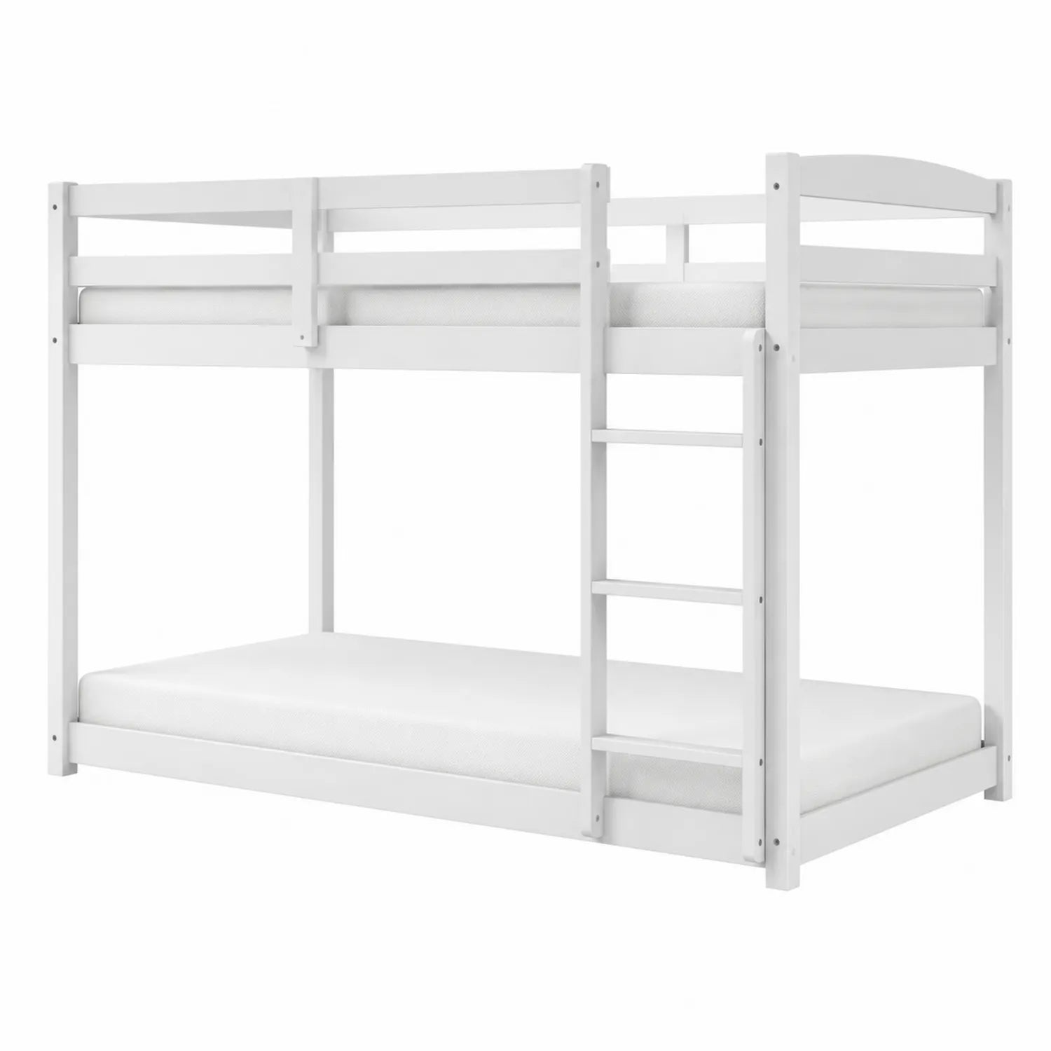 Litera de Madera Maciza Blanca con Escalera para Niños