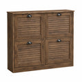Mueble zapatero de madera con 4 compartimentos marrón