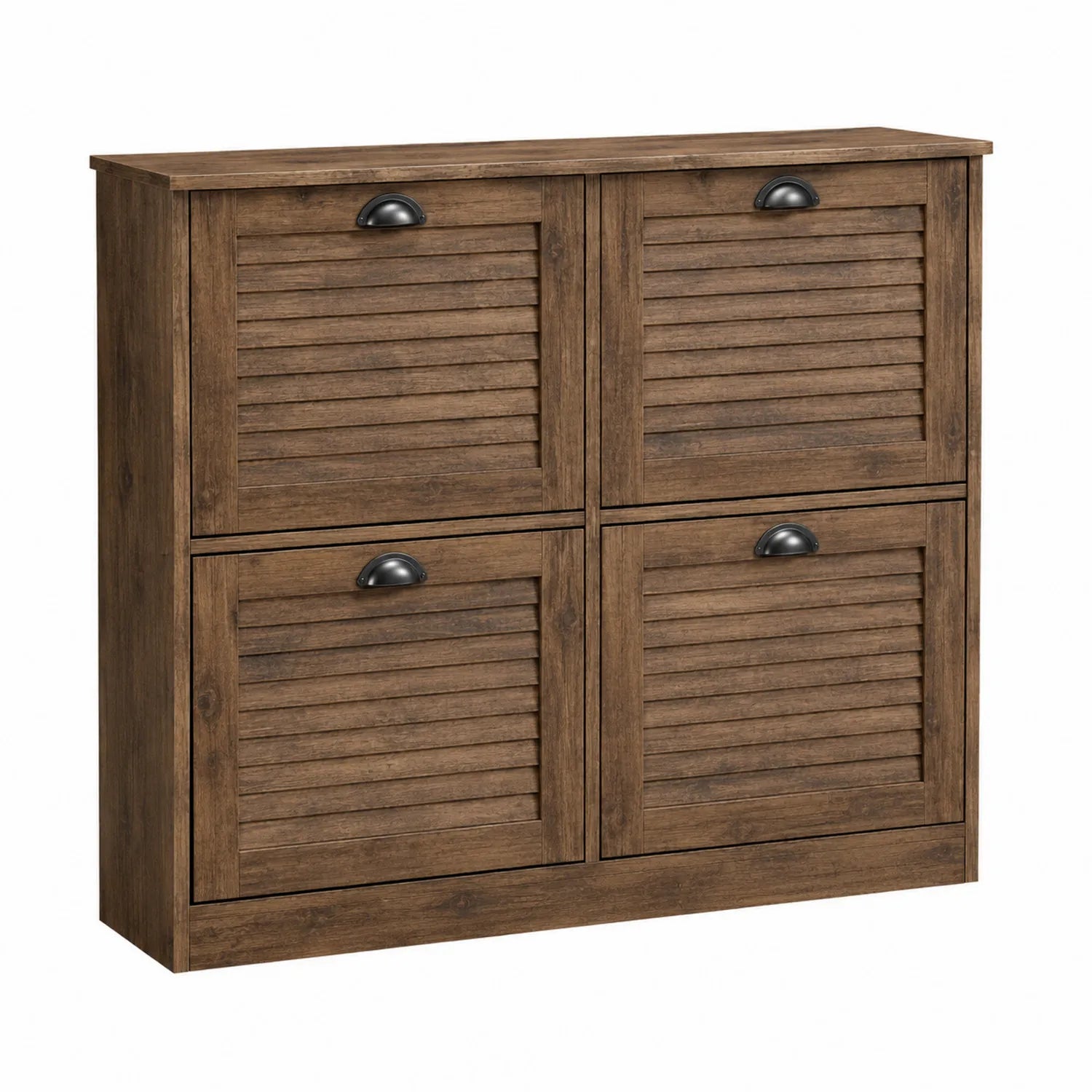 Mueble zapatero de madera con 4 compartimentos marrón
