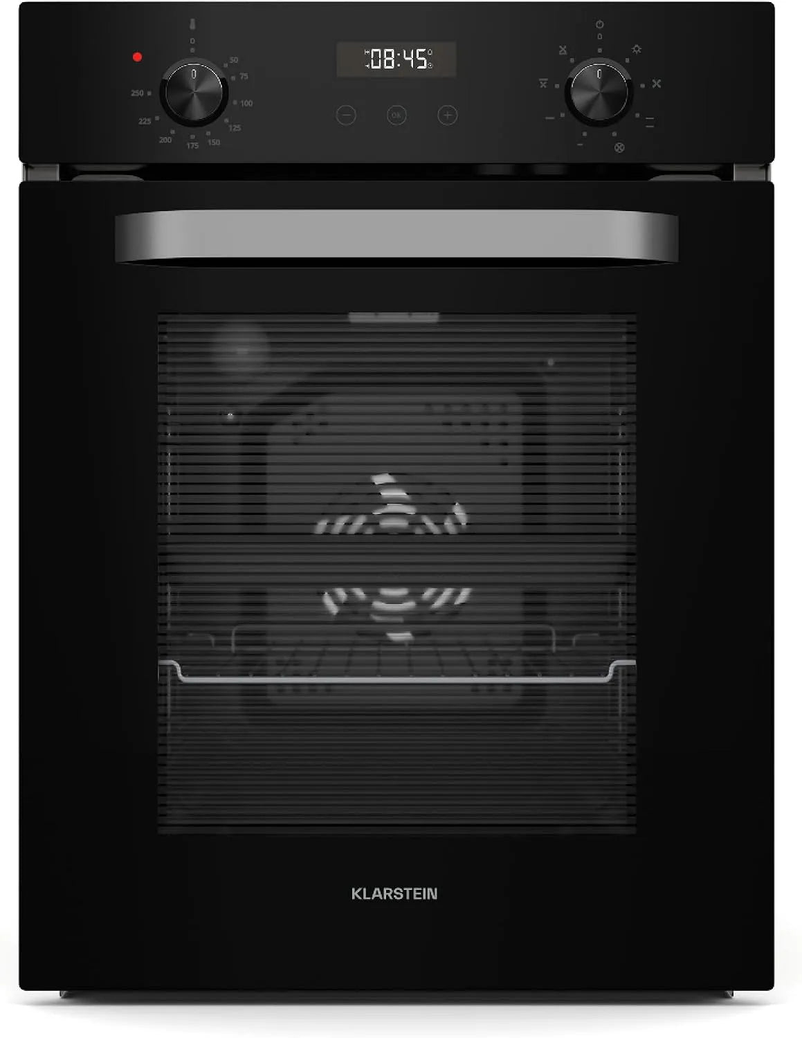 Klarstein elektrische oven, 45 cm, Inbouwoven SmartSlim, verwijderbare glazen deur, zwart glas