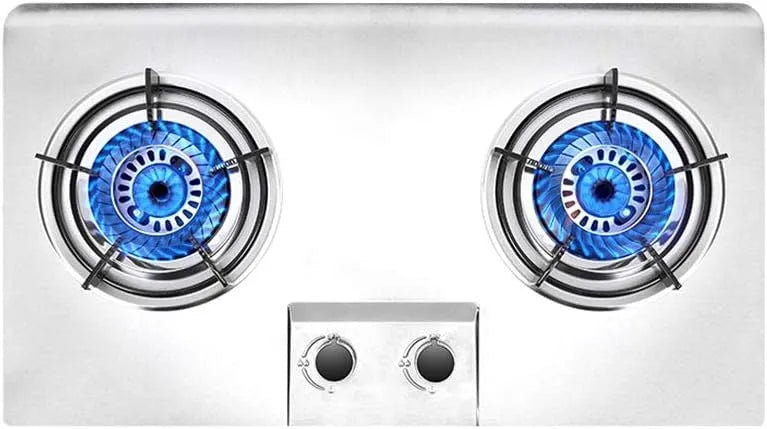 Gaskookplaat, 71 CM, 2 Branders, roestvrijstalen behuizing, IBOWZ Branders 71 CM Ingebouwd Gasfornuis, 2 Branders Roestvrij Staal Fornuis