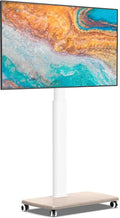 Tv-standaard, 70 inch, 600x400mm, FITUEYES tv standaard verrijdbaar met hout-voet voor 32-55 65 70 inch TV