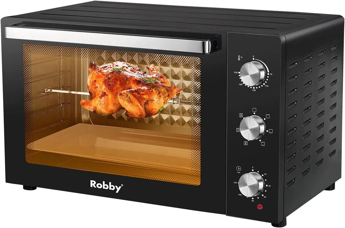 ROMFT80B elektrische oven, 2400 W, heteluchtfunctie, bakfuncties met temperatuur- en tijdregeling