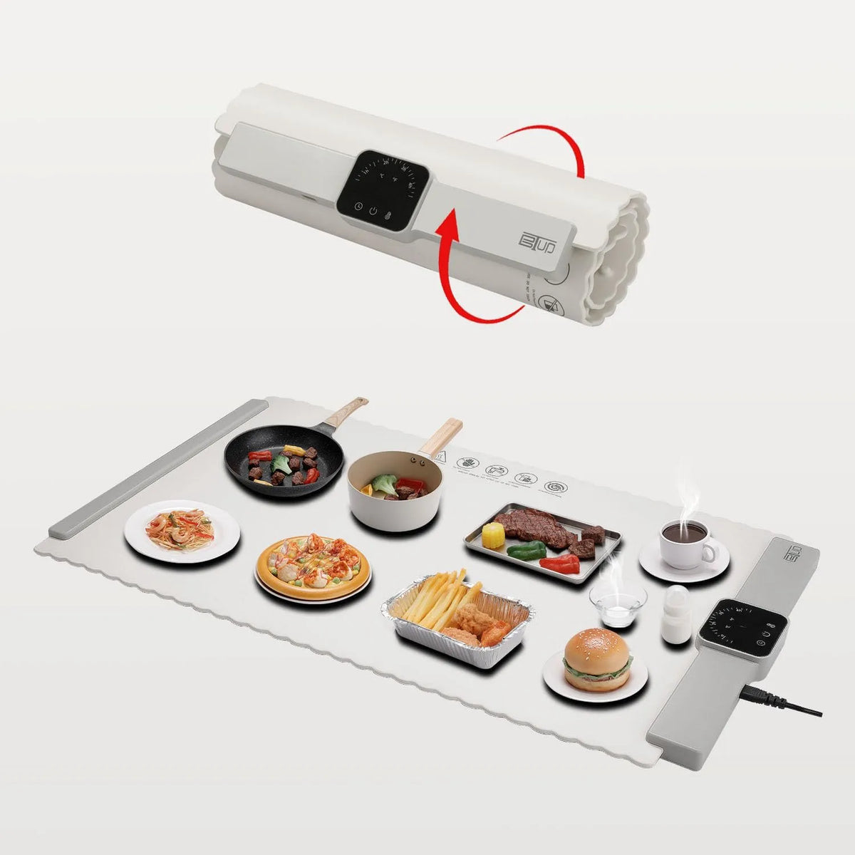 Elektrische warmhoudlade, instelbare temperatuur, voedselverwarmingsmat met 5 temperatuurinstellingen, voedselverwarmer voor feesten