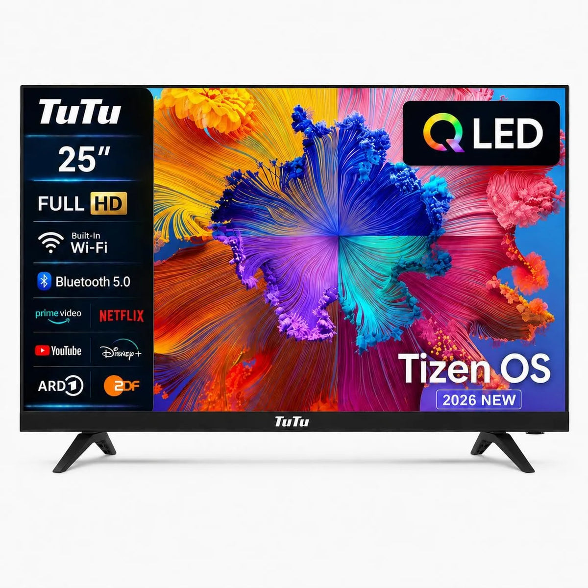 TU25Q1FQ-T8 Smart TV, 25 Inch, Full HD, TUTU 25 Inch QLED Full HD