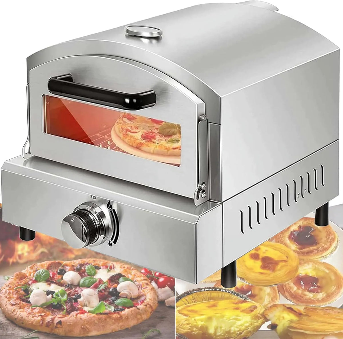 Pizzaoven, Gas Pizza Oven Aanrecht, Roestvrijstalen Elektrische Pizza Oven, Commerciële Pizza Maker, Multifunctionele Snack Toaster Apparatuur
