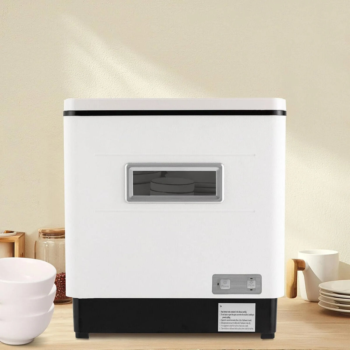 Vaatwasser, 1500 W, draagbaar ontwerp, automatische werking, Roestvrijstalen mini-, volledig automatisch, compacte