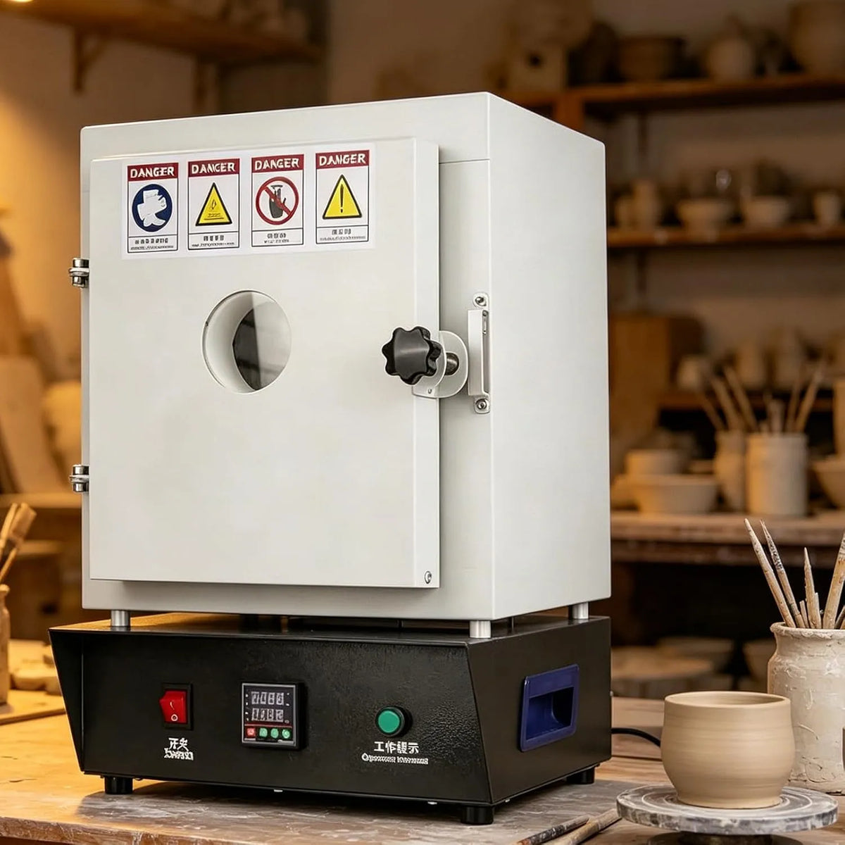 Elektrische oven, 1500W, voor het smelten van metaal, 1500W oven op hoge temperatuur, dempen oven voor sieraden maken en metaalbewerking