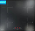 Inductiekookplaat, 7000 W, 60 cm, 4 zones, 60 cm autarkisch, 4 zones inbouw met krasbestendig glaskeramiek & keramische schraper, touch-bediening