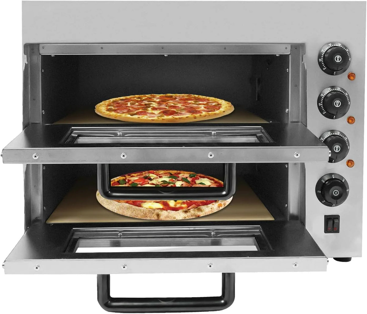Pizzaoven, 3000 W, roestvrijstalen behuizing, 3000 W elektrische pizza-bakker, commerciële, elektrisch van roestvrij staal, grilled vlees