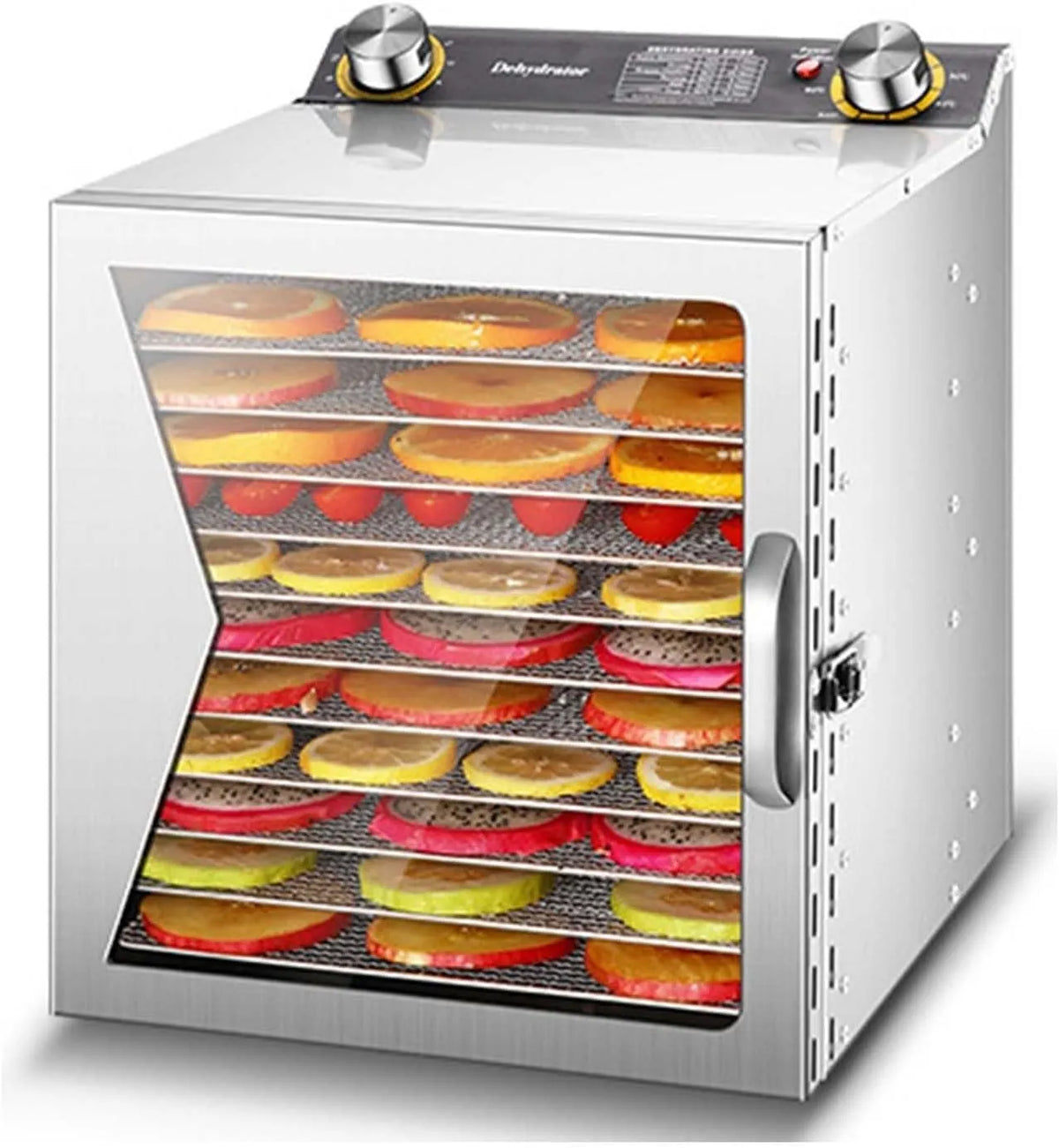 Voedseldroger, 800W Multifunctionele Droger, Commerciële Groente- en Fruit, Krachtige Droger, 12-laags Fruitdroger met Grote Capaciteit
