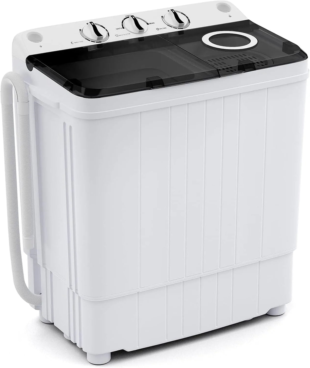 Wasmachine, 5,4 kg, 3,2 kg, Giantex Draagbare, compacte, gecombineerd met pompafvoer, dubbele kuip, 5,4 kg wasgoed en 3,2 kg rotatie