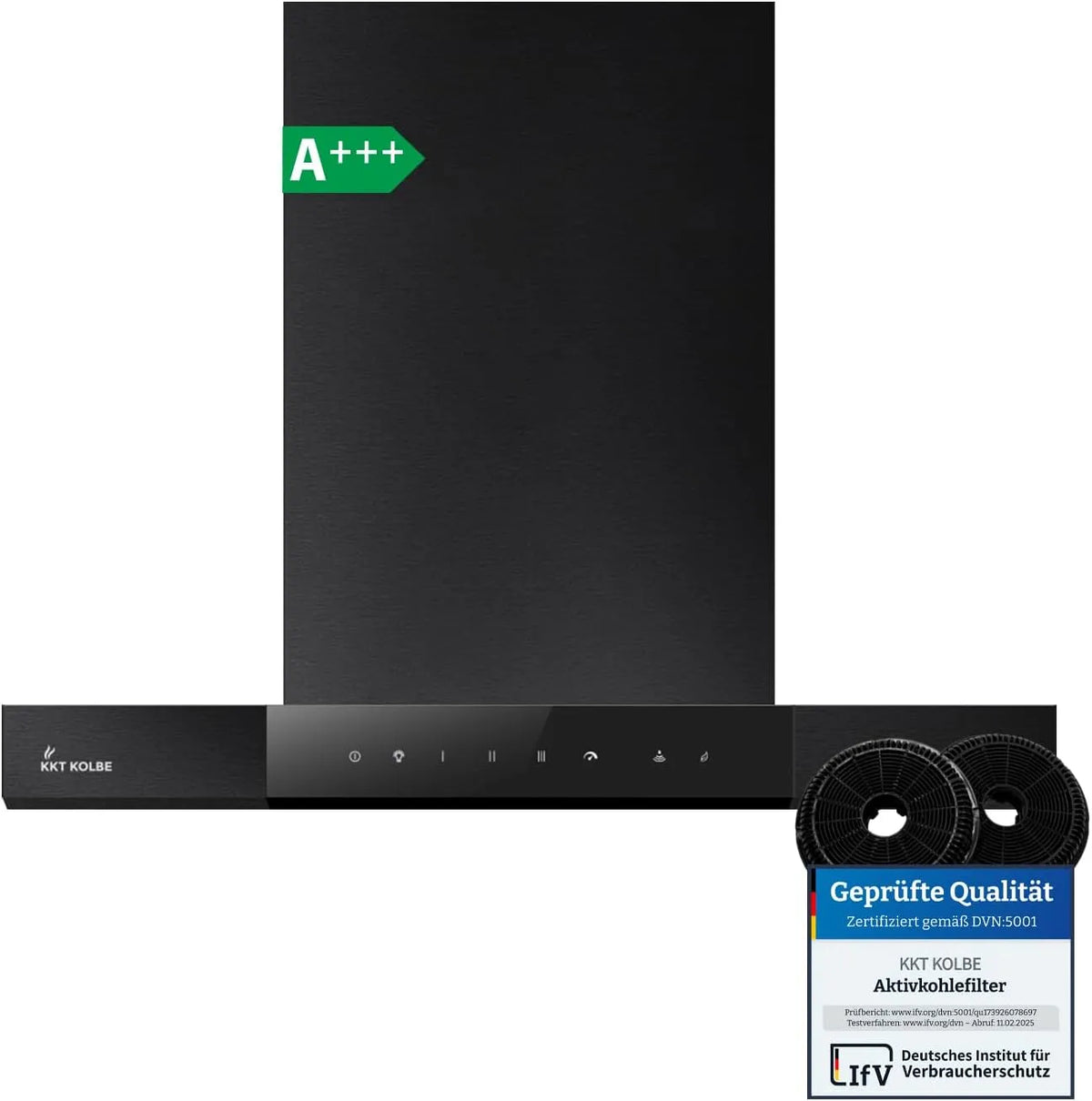 SHAPE6005S afzuigkap, 60 cm, automatische werking, KKT KOLBE 60 cm, automatische modus, automatische naloop, bi-color led-verlichting, touch-bediening