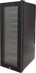 Wijnkoelkast, 98,5 cm, 50,5 x 34,5 x 98,5 cm, touchbediening, LED-verlichting wijnkoeler, versterkte glazen deur, vrijstaande