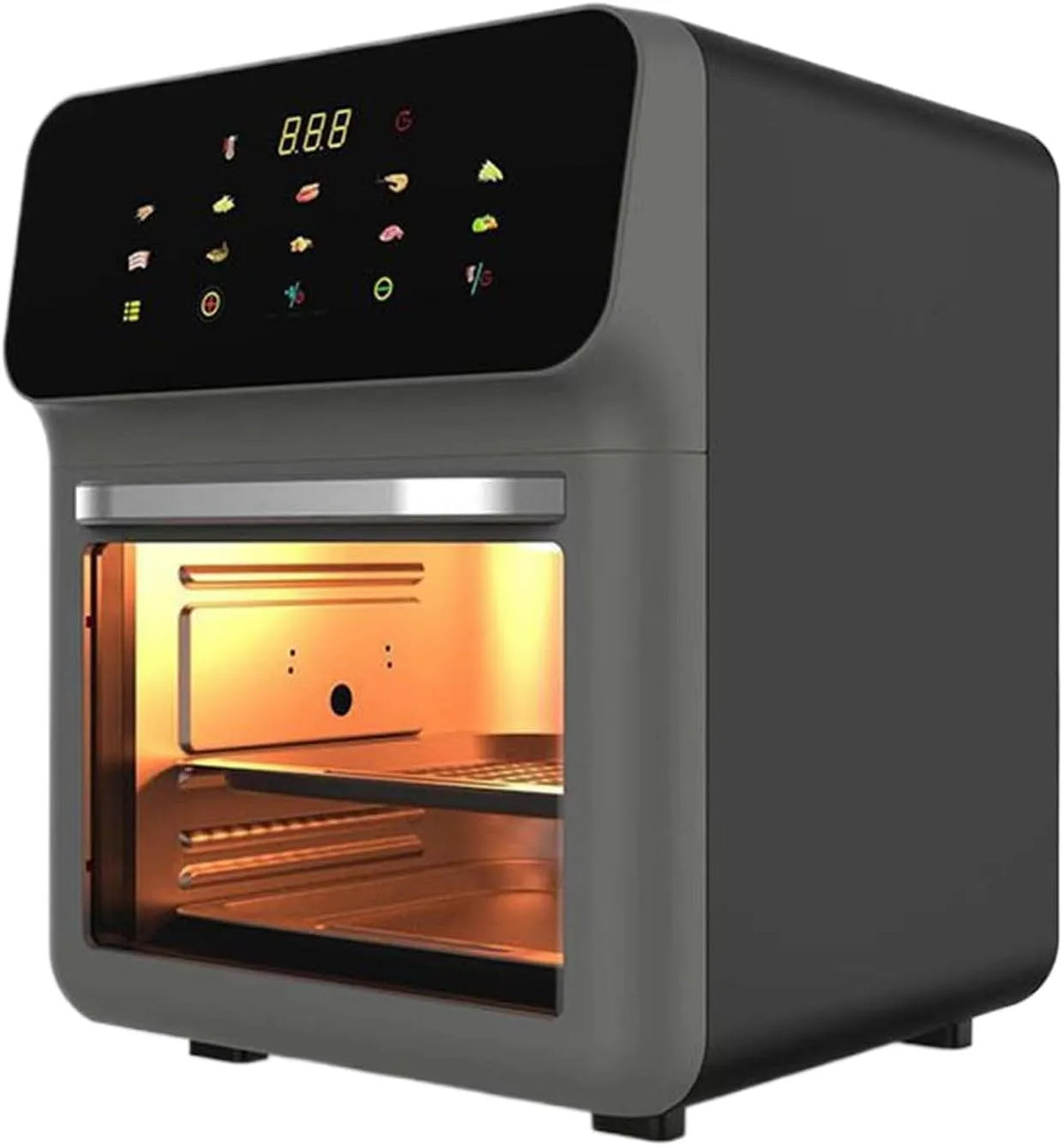 Airfryer, Toasteroven Combinatie 15L Gezinsformaat Met 2 Roosters 0°C Tot, heteluchtcirculatie met kookprogramma's