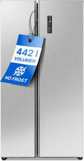 Bomann SBS 7344 koel-vriescombinatie, No Frost, No Frost-technologie, Side by Side, inhoud 442 liter, koelkast met vriesvak, verbruik 287 kWh/jaar