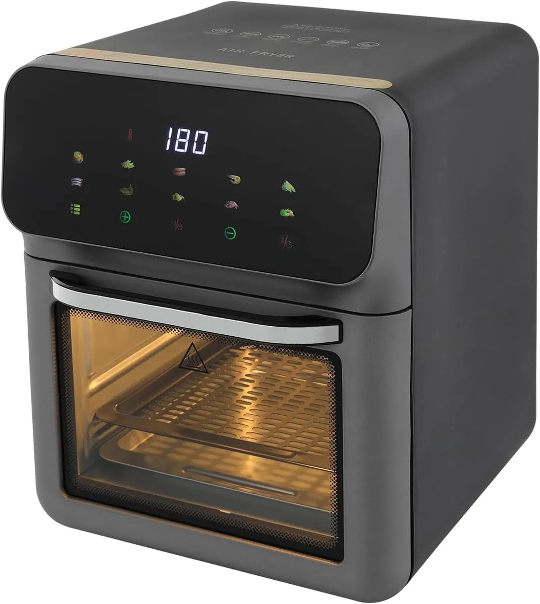 Airfryer, touchbediening, timer, heteluchtfunctie, heteluchtoven met timer en led-touchscreen