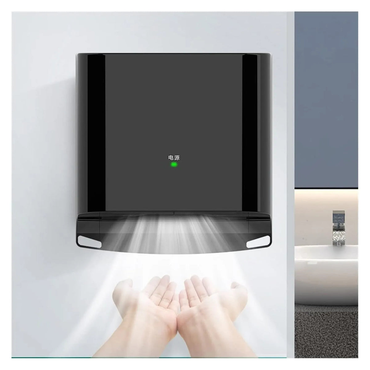 Handendroger, automatische werking, wandmodel met automatische sensorbediening