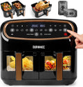 Duronic AF34 BG airfryer, Sync Cook-functie, Sync Finish-functie, dubbele kooklade, bereiding zonder toegevoegd frituurvet