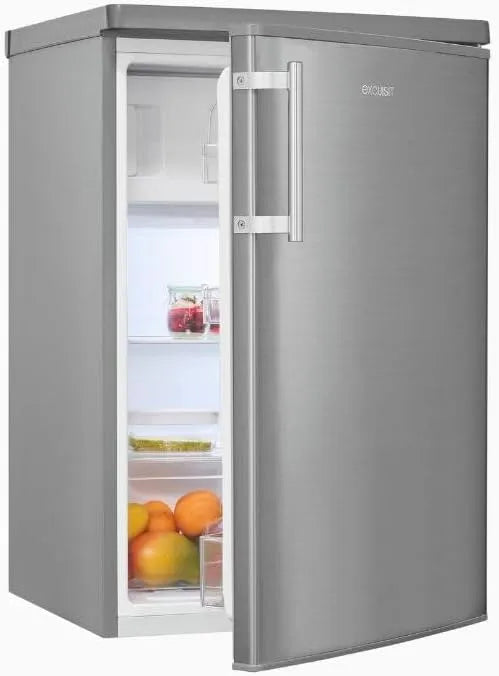 Exquisit KS16-4-HE-040C koelkast, 109 l, 57 cm, 80 x 55 x 57 cm, roestvrijstalen behuizing, omkeerbare deur, Bovenste tafel, roestvrij staal