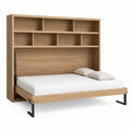 Cama plegable de madera con estantería 200x160 cm