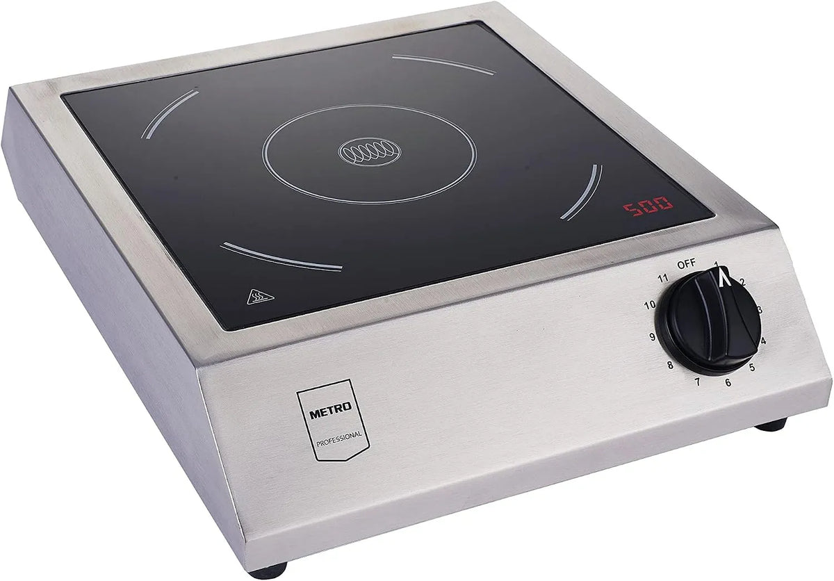 GIC3600 inductiekookplaat, 3500W, 10 cm, 33 x 42 x 10 cm, roestvrijstalen behuizing, METRO PROFESSIONAL, roestvrij staal/glaskeramiek