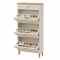 Zapatero de MDF Blanco 3 Niveles 60x24x120 cm