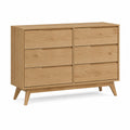 Cajonera de madera de roble con 6 cajones
