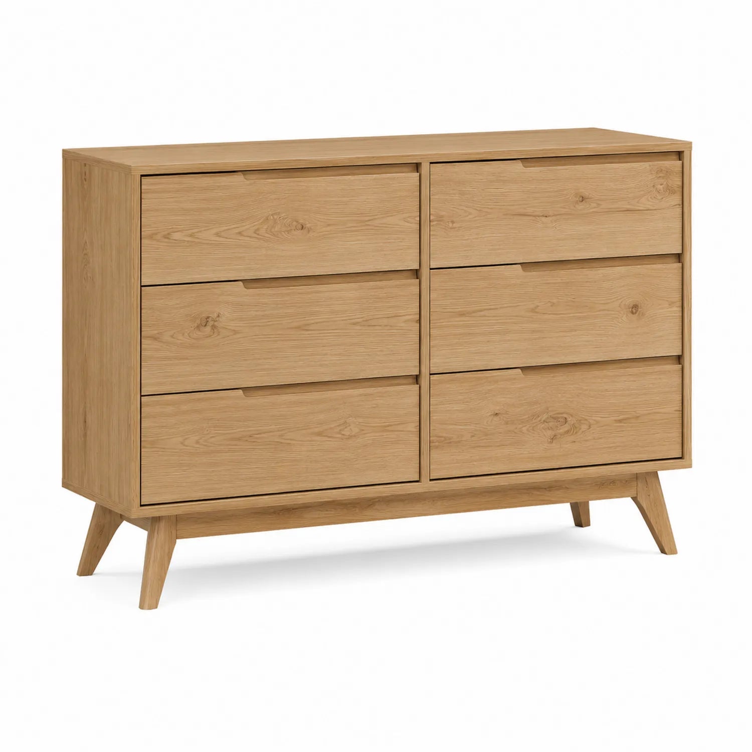 Cajonera de madera de roble con 6 cajones