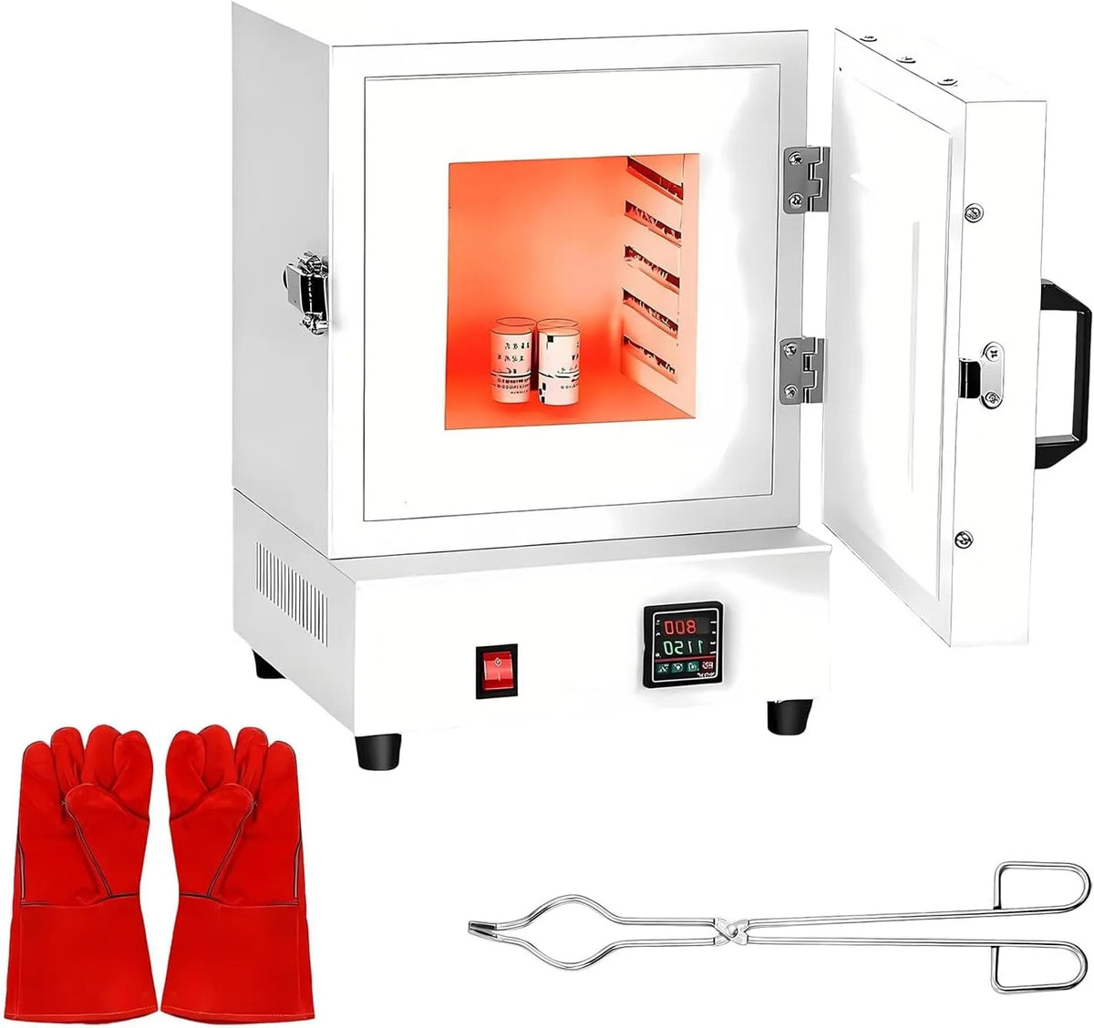 Elektrische oven, 2000W, Vierzijdige VerWarming Oven 2000W Moffeloven, Tafelmodel 1150°C, Voor Sieraden, Keramiek En Pottenbakken
