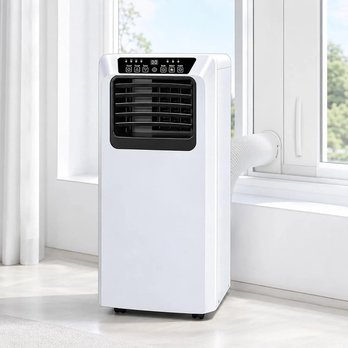 Airconditioner, 9000 BTU, 20 m2, digitaal display, timer, stille werking, Mobiele airco 9000 BTU, stille airco met ventilator en ontvochtiger