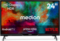 MD824100 MEDION 59 Smart TV, 59.8 cm, Bluetooth-connectiviteit, .8 cm 24' HD TV Android TV HDR Prime Video PVR Bluetooth