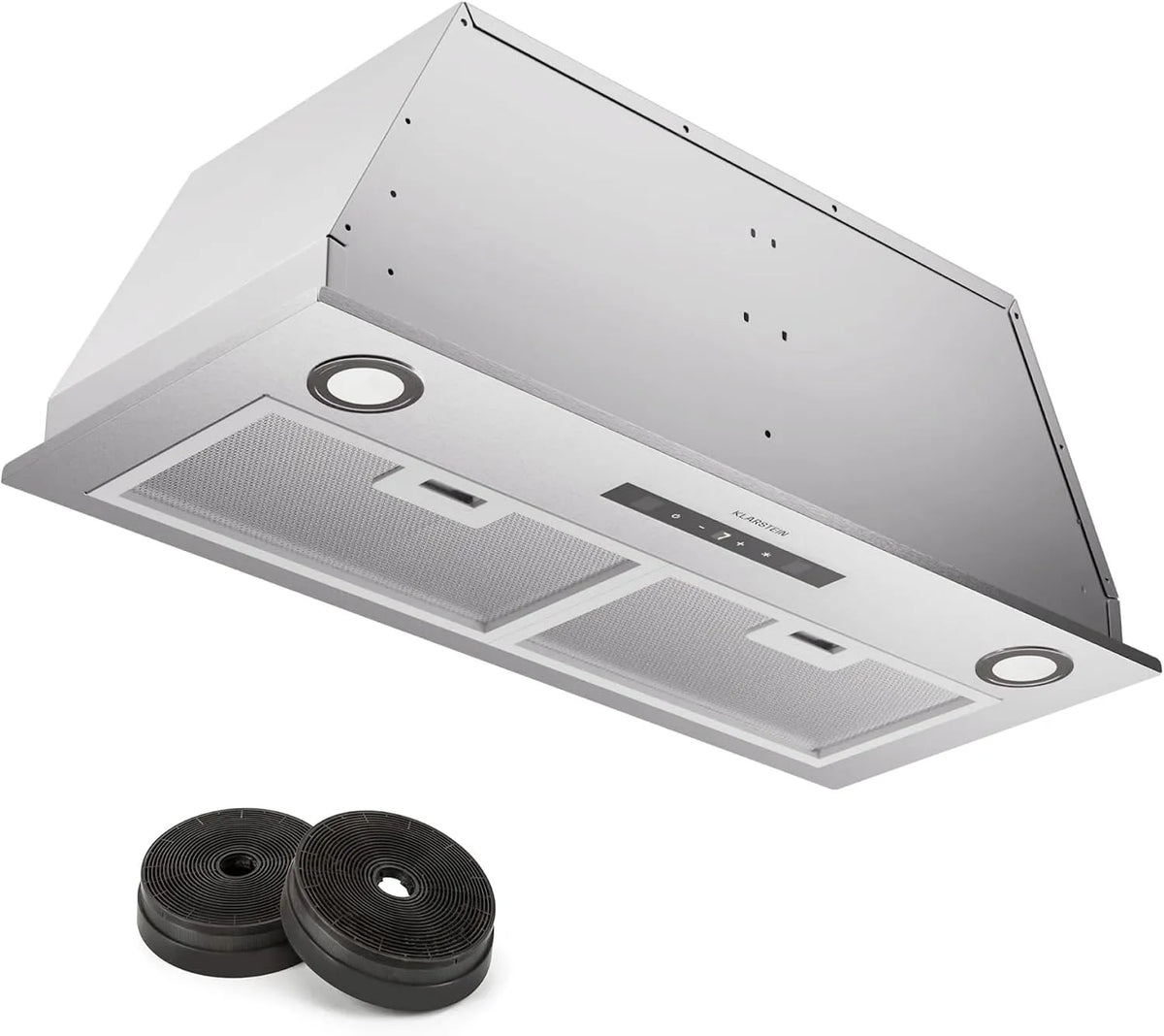 Klarstein afzuigkap, 439 m3/h, timer, stille werking, afvoer/circulatie- met filter, timer & touch-bedieningspaneel, roestvrijstalen
