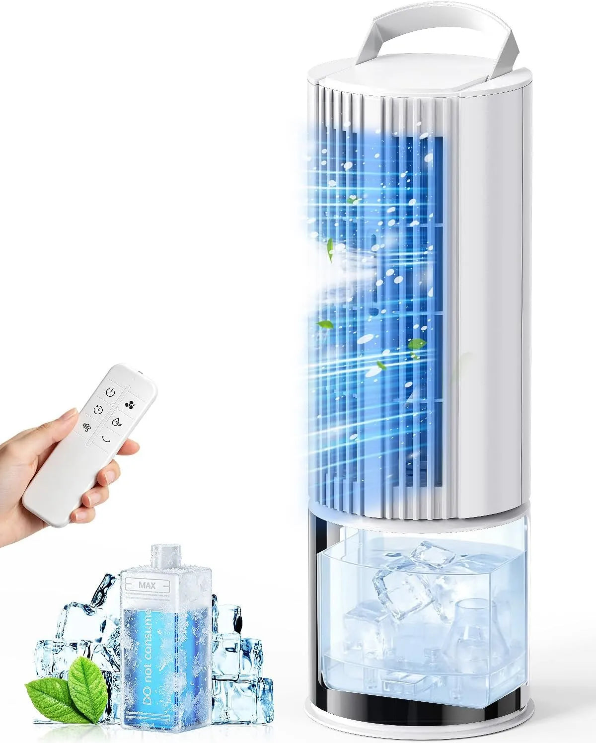 Airconditioner, 3 snelheden, timer, Mobiele 6-in-1, luchtkoeler met 3 snelheden, mistfunctie en timer, voor thuis en kantoor