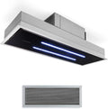 Klarstein M3/H afzuigkap, 59 dB, roestvrijstalen behuizing, digitaal display, High Line Plafond, 77cm Breed, voor Keuken Inbouw, glas LED Display -