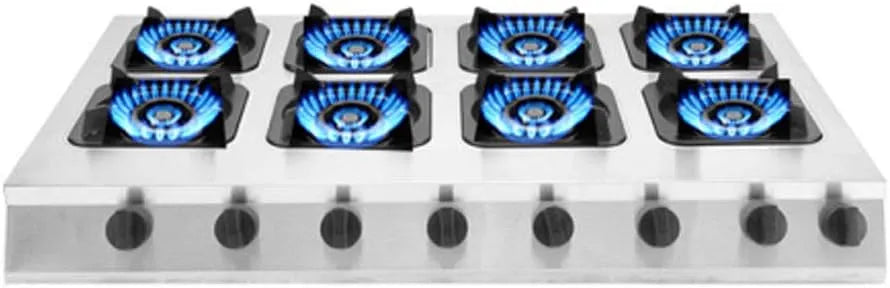 Gaskookplaat, roestvrijstalen behuizing, Commerciële, Dual Fuel roestvrij staal ingebouwde met gepulseerde elektronische ontsteking voor LPG/NG