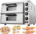 Pizzaoven, roestvrijstalen behuizing, Voor Op Het Aanrecht, Mini-Oven, Draagbare Oven, Pizzamaker Broodroosteroven Tafelmodel