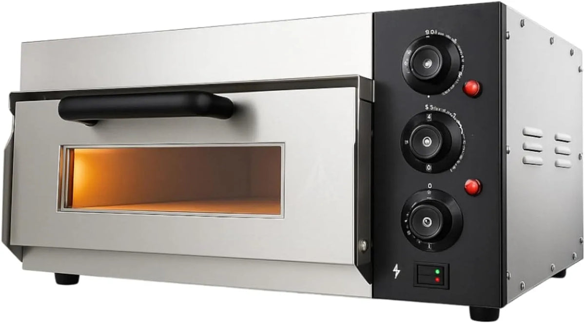 Pizzaoven, 40 cm, roestvrijstalen behuizing, Compacte elektrische, professionele, roestvrij staal, nauwkeurig koken, voor restaurants