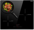 Inductiekookplaat, 5200 W, 60 cm, timer, Karinear 60 cm inbouw, inductieplaat 3 platen, inbouwkookplaat inductie 60 cm met timer, touch-bediening