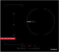 CCIG373FLEX inductiekookplaat, 7200 W, 60 cm, 3 zones, 9 standen, timer, Corberó, 3 zones met flexzone, touch-bediening, zwart glas