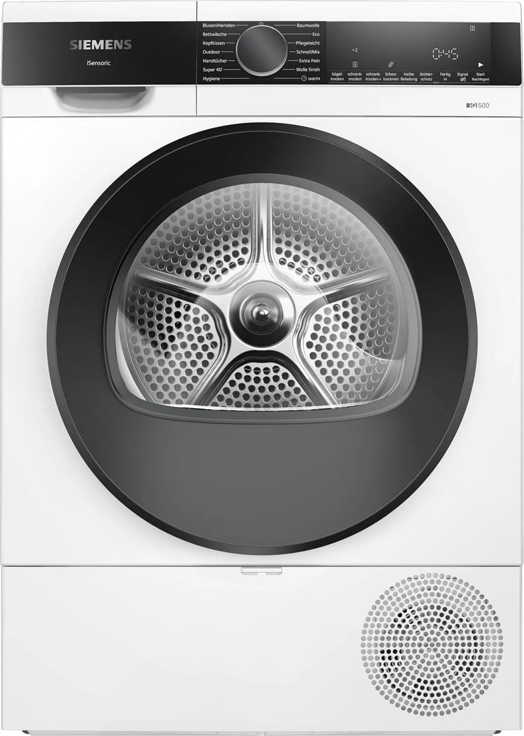 Siemens WQ33G2D41 warmtepomp, digitaal display, iQ500, snel drogen met speedPack, voorzichtig drogen, halve belasting