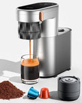 Koffiemachine, 20 bar, draagbaar ontwerp, draagbaar 20 bar multifunctionele, geschikt voor gemalen koffie en capsules, voor reizen, kantoor en thuis