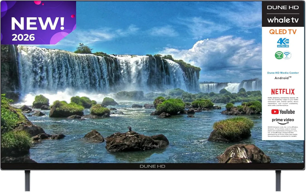DVB-T/T2/S/S2/C TV 55 Smart TV, HDR10, Dune HD Smart ', QLED 4K UHD Quantum Dots, Whale OS Android, drievoudige tuner + analoge tv
