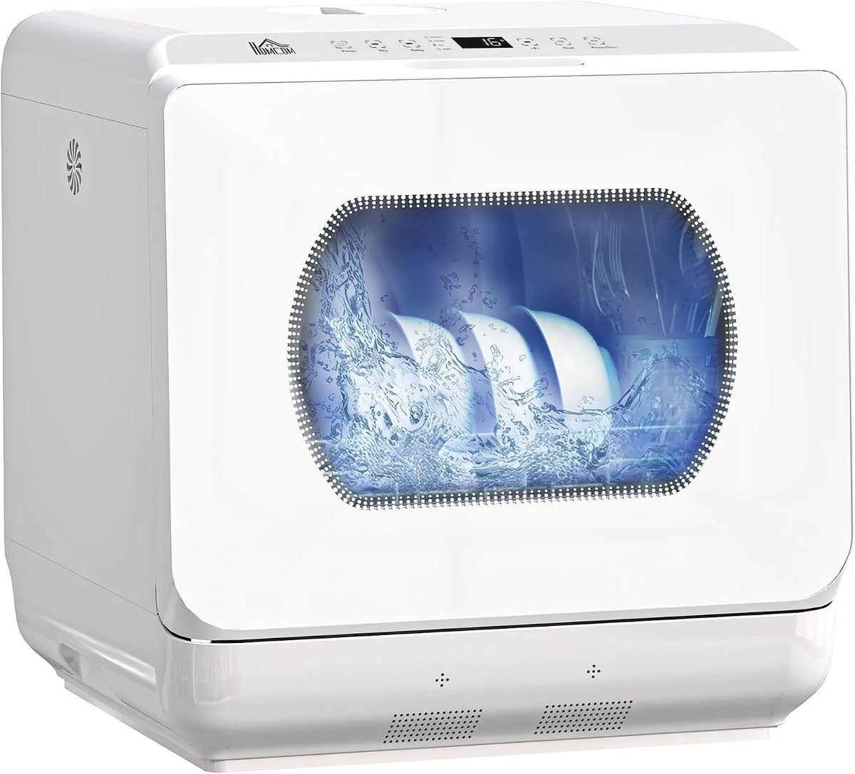 Vaatwasser, 5 programma's, digitaal display, HOMCOM Mini-, dubbele watertoevoer, touch-bediening, uitgestelde start