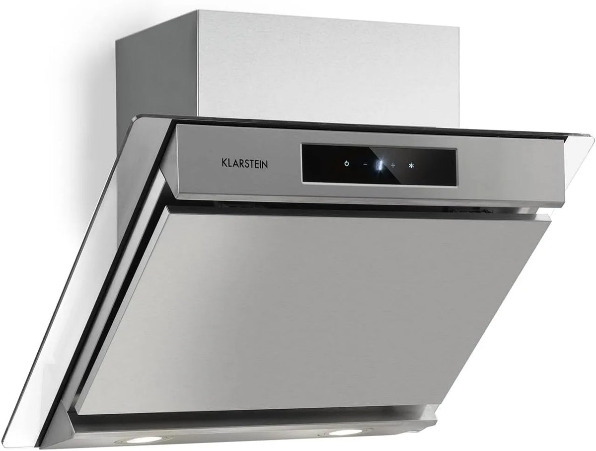 Klarstein afzuigkap, 604 m3/h, stille werking, Balzac Schuine Kap, Extra Stille Wand, Recirculatie En Afvoer, Type: Balzac
