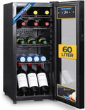 GK60 koelkast, touchbediening, stille werking, Sommertal met glazen deur, stille drank met led, touchscreen en slot, kleine flessen