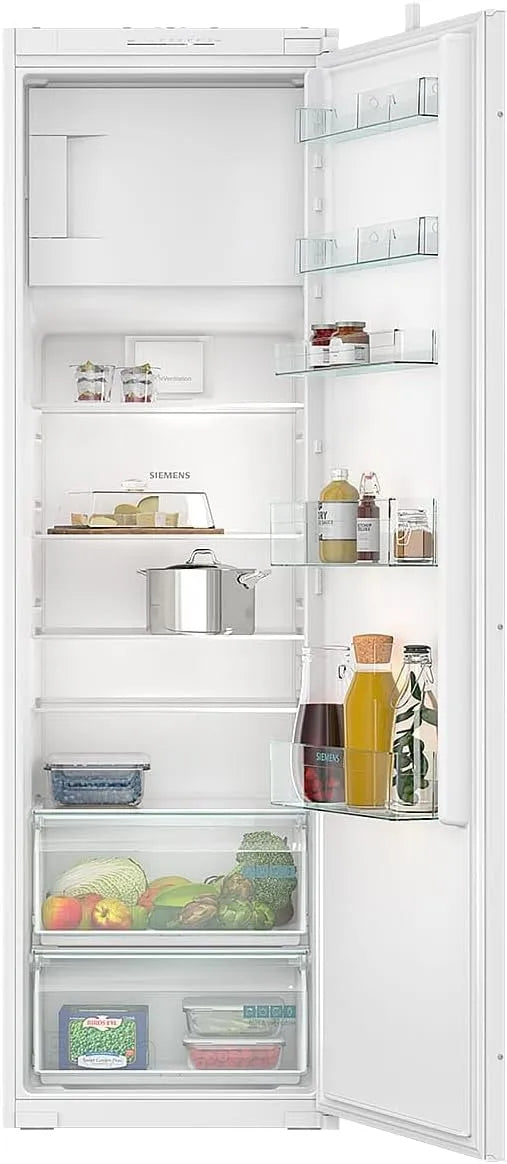 Siemens KI82LNSE0 koel-vriescombinatie, 246 l, 56 cm, 177,5 x 56 cm, stille werking, iQ100, inbouwkoelkast met vriesvak, 246 l koelen en 34 l vriezen
